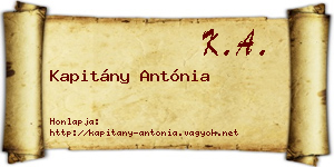Kapitány Antónia névjegykártya